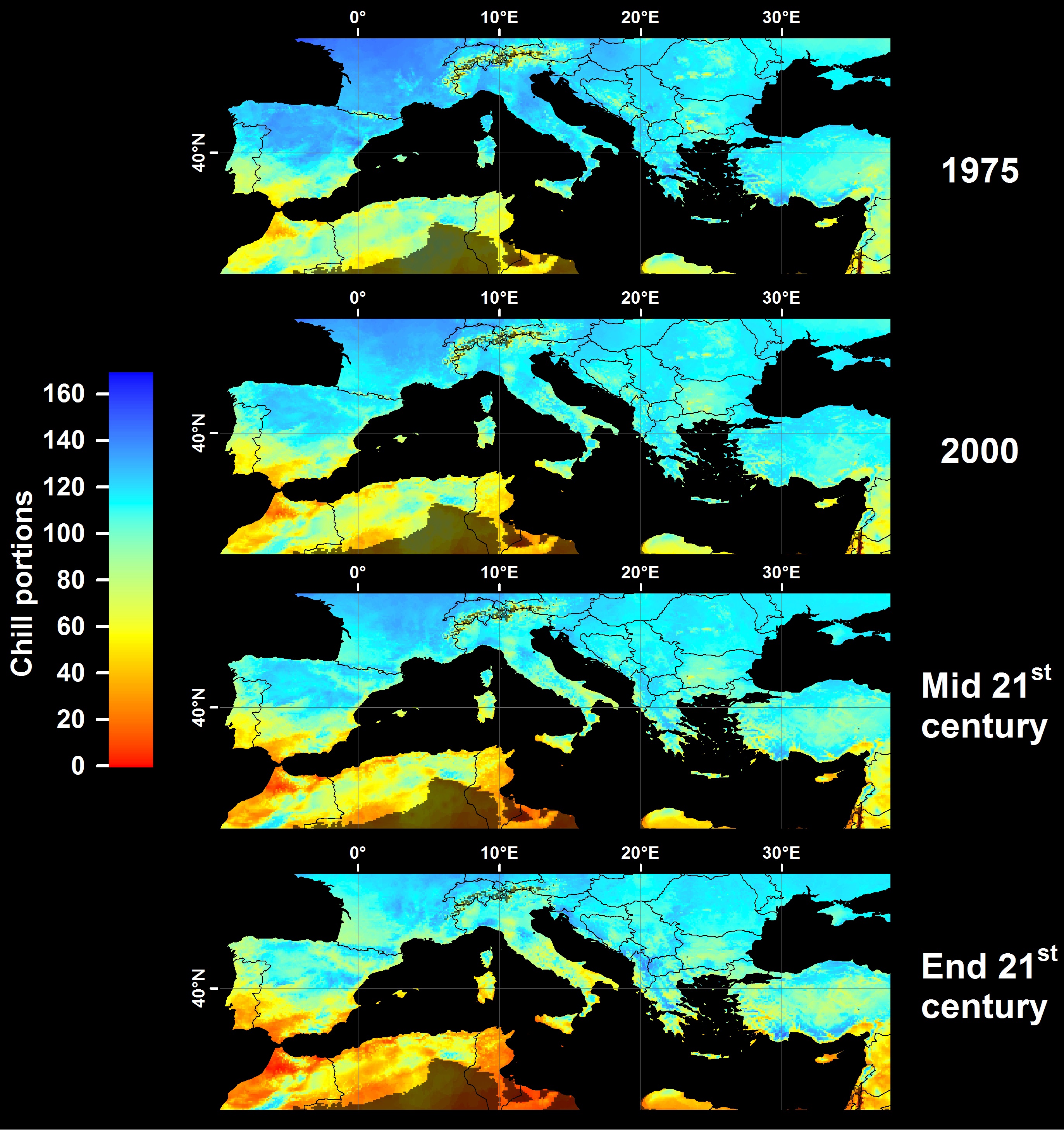 Winter chill projection for the Mediterranean region